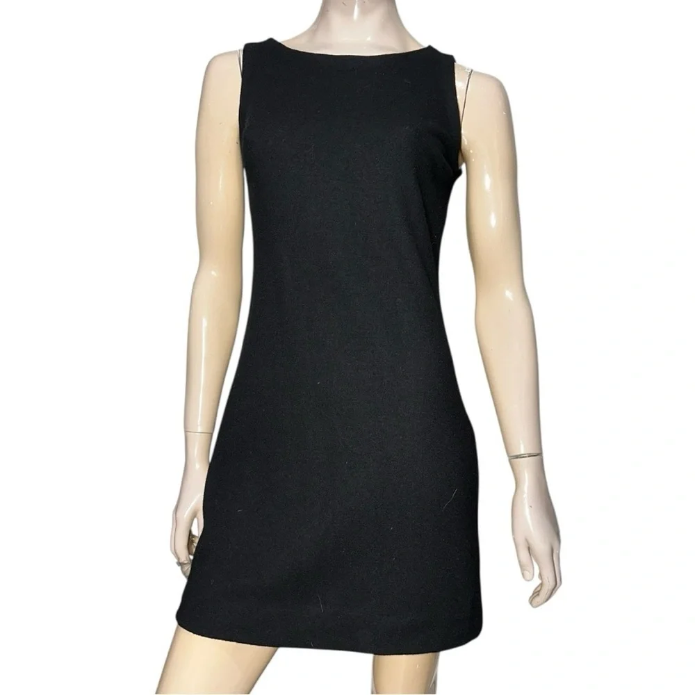 Tory Burch Women’s Size XS Black Wool Sleeveless Tank Mini Shift Dress